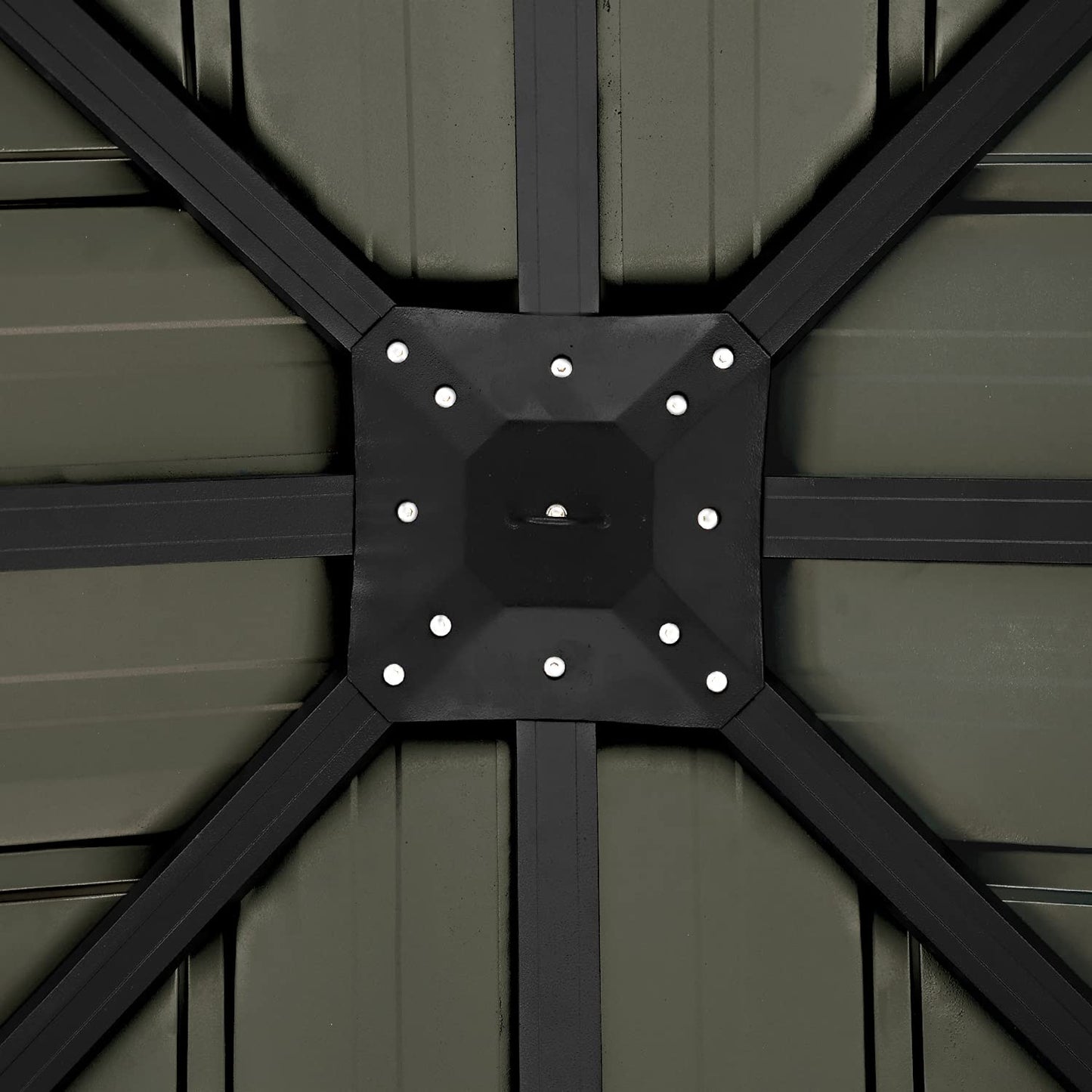 Aoodor 10x10ft Solid Wood Gazebo, Hardtop Roof, Green/Black