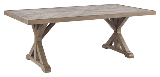 Signature Design Ashley Beachcroft Outdoor Dining Table, Porcelain Top, Beige
