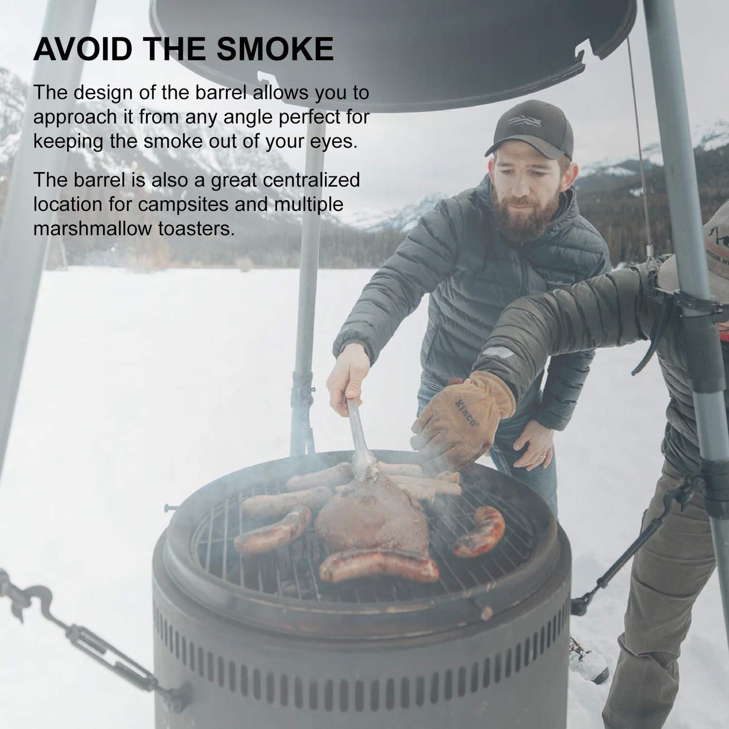 Burch Barrel BBQ Smoker Grill & Fire Pit Combo V2, Charcoal/Wood Pellet