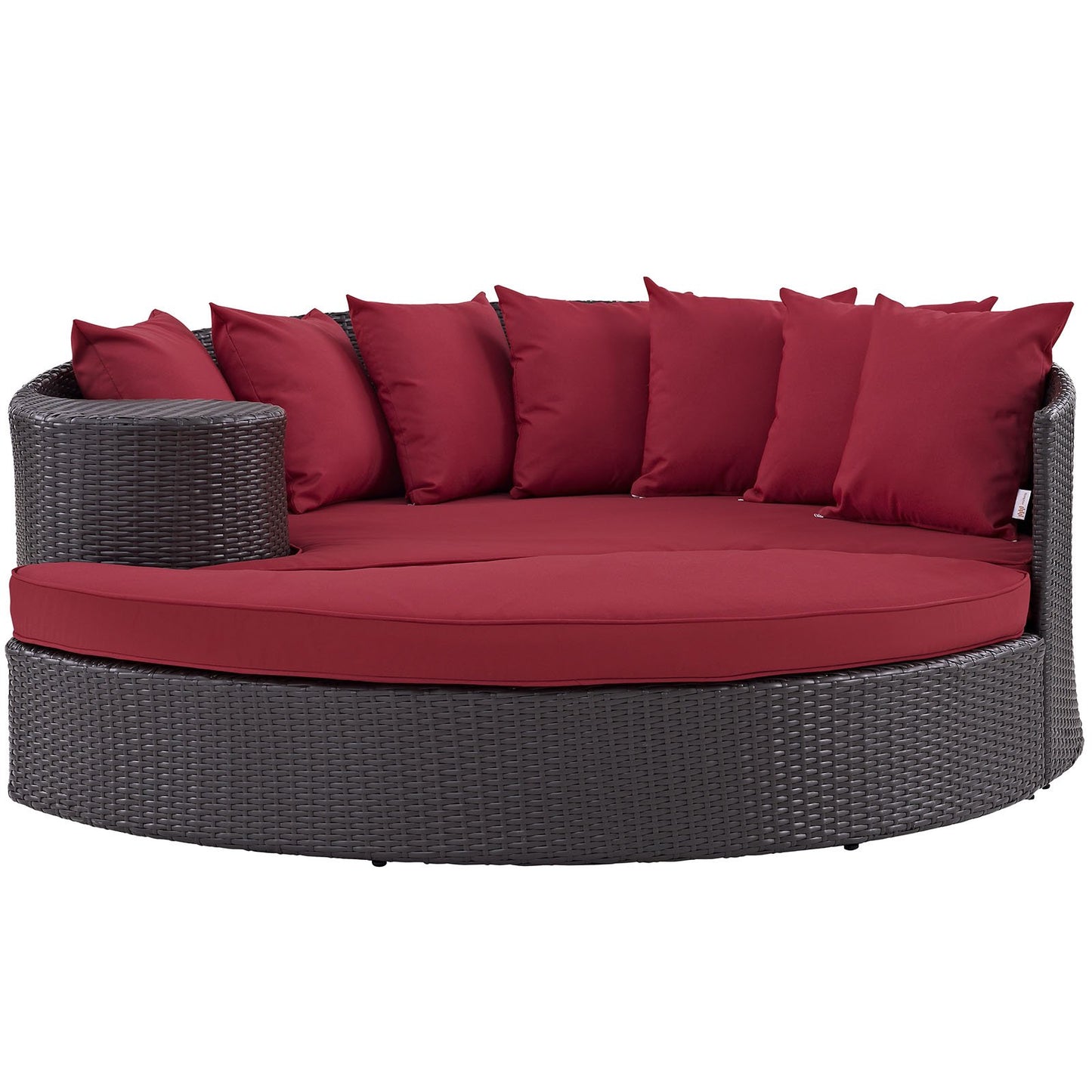 Modway Convene Outdoor Wicker Sectional Daybed, Espresso/Red